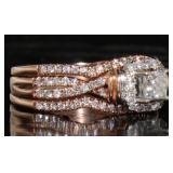 14kt Rose Gold 1/2 ct Princess Cut Diamond Ring