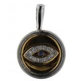 Natural Diamond & Sapphire Seeing Eye Pendant