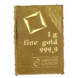 One Gram: .999 Fine Gold Bar