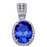 Oval 3.10 ct Sapphire Designer Pendant