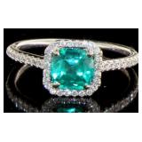 14kt Gold 1.76 ct Paraiba & Diamond Ring