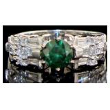 14kt White Gold 1.66 ct Fancy Green Diamond Ring