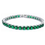 Elegant 15.50 ct Emerald Tennis Bracelet