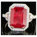 14kt Gold 9.42 ct Ruby & Diamond Ring