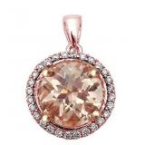 Rose Round 3.00 ct Morganite Pendant