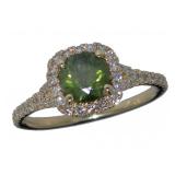 14kt Gold 1.44 ct Fancy Green Diamond Ring