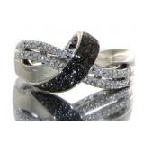 Stunning Black & White Diamond Designer Ring