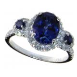 14k Gold 3.31 ct Sapphire & Diamond Ring