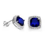 Cushion Cut 3.80 ct Sapphire Designer Earrings