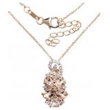 Elegant 3.86 ct Morganite & Zircon Necklace