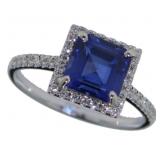 14k Gold 2.49 ct Sapphire & Diamond Ring