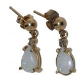 14kt Gold Antique Natural Opal Earrings