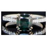 14kt Gold 2.00 ct Fancy Green Diamond Ring