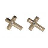 14kt Gold Tiny Cross Stud Earrings