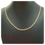 14kt Gold Elegant 24" Mirrored Link Necklace