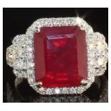 14kt Gold 8.90 ct Ruby & Diamond Ring