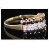 10kt Gold Natural Sapphire & Diamond Ring