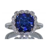 14k Gold 4.52 ct Sapphire & Diamond Ring