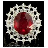 14kt Gold 11.59 ct Ruby & Diamond Ring