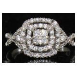 14kt Gold Cushion Cut 3/4 ct Diamond Ring