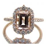 14kt Rose Gold 1.99 ct Morganite & Diamond Ring