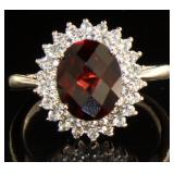 Elegant Oval 5.00 ct Garnet Cocktail Ring