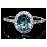 Oval 3.50 ct Aquamarine Designer Ring