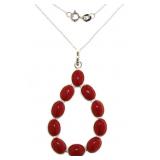 Genuine 8.50 ct Red Coral Designer Pendant