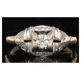 14kt Gold Antique Art Deco Diamond Estate Ring