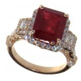 14kt Gold 6.80 ct Ruby & Diamond Ring