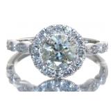 14k White Gold 1.51ct Round Cut Diamond Ring