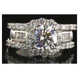 Brilliant 3.00 ct White Topaz 3 pc Bridal Set