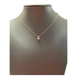 14kt Gold Pink Topaz Pendant w18" Necklace