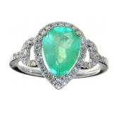 14kt Gold 2.3 ct Emerald & Diamond Ring