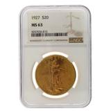 1927 MS61 Saint Gaudens $20.00 Gold Double Eagle