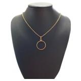 10kt Gold 22" Rope Twist Necklace wCoin Bezel