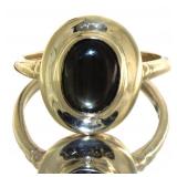 14kt Gold Vintage Bezel Set Agate Estate Ring