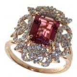 14kt Rose Gold 2.48 ct Tourmaline & Diamond Ring