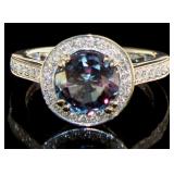 14kt Gold 3.79 ct Alexandrite & Diamond Ring