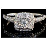 10kt Gold Brilliant 3/4ct Cushion Cut Diamond Ring