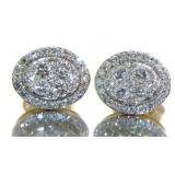 14kt Gold Brilliant 1/2 ct Oval Diamond Earrings