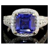 14k Gold 5.34 ct Sapphire & Diamond Ring