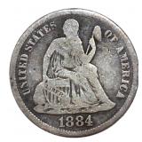 1884-S Seated Liberty Silver Dime