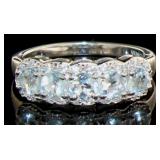 Natural 1.92 ct Aquamarine Anniversary Ring