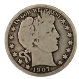 1907-O Barber Silver Half Dollar