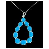 Natural 8.50 ct Turquoise Designer Pendant