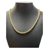 10kt Gold 22" Diamond Cut Rope Necklace *HEAVY