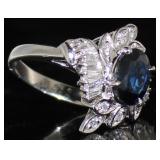 Platinum 2.37 ct Natural Sapphire & Diamond Ring