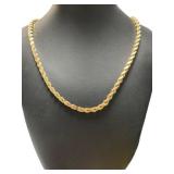 14kt Gold Diamond Cut 20" Rope Twist Necklace