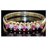 14kt Gold Natural Ruby & Diamond Ring